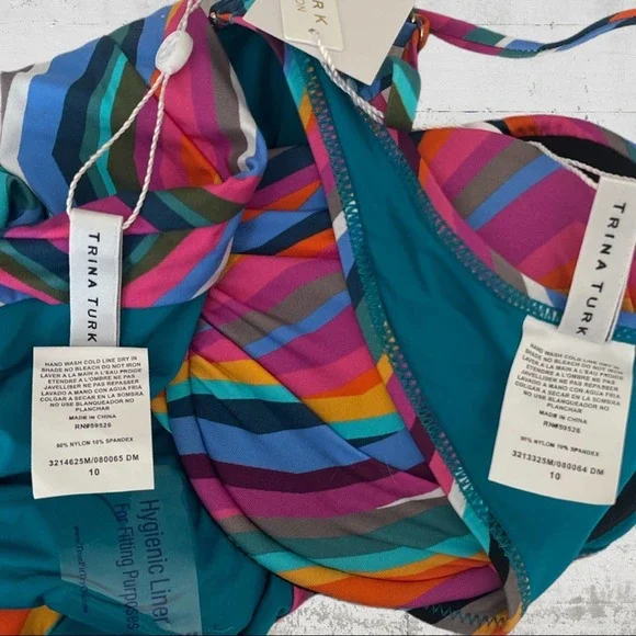 NWT Trina Turk Louvre Swimsuit Bikini Set Size 10 - Picture 14 of 14